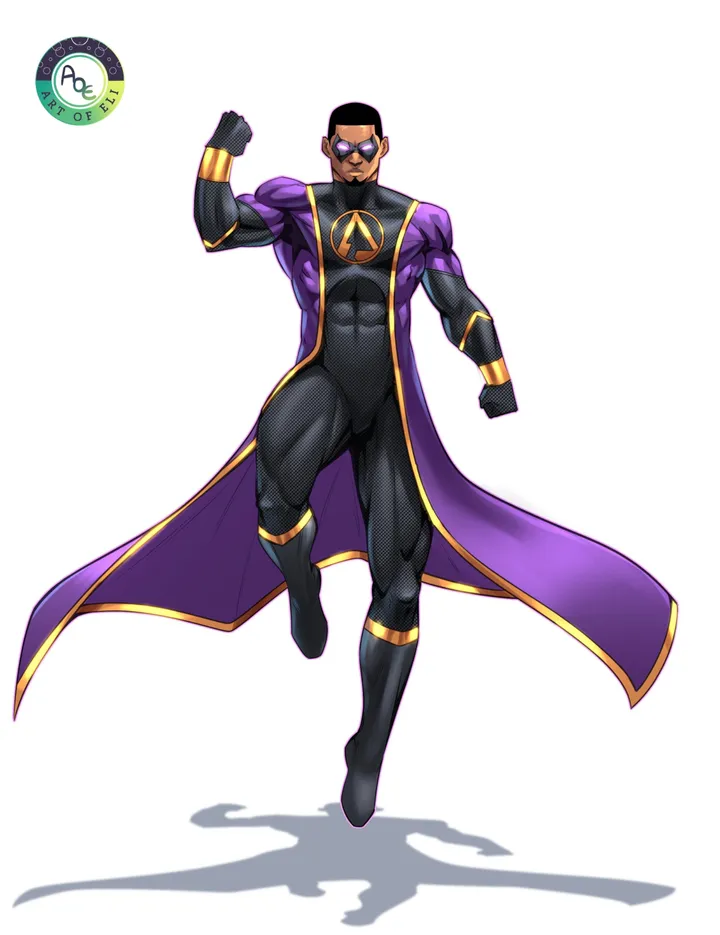 Apex in full — violet cape, gold crest, the unrivaled