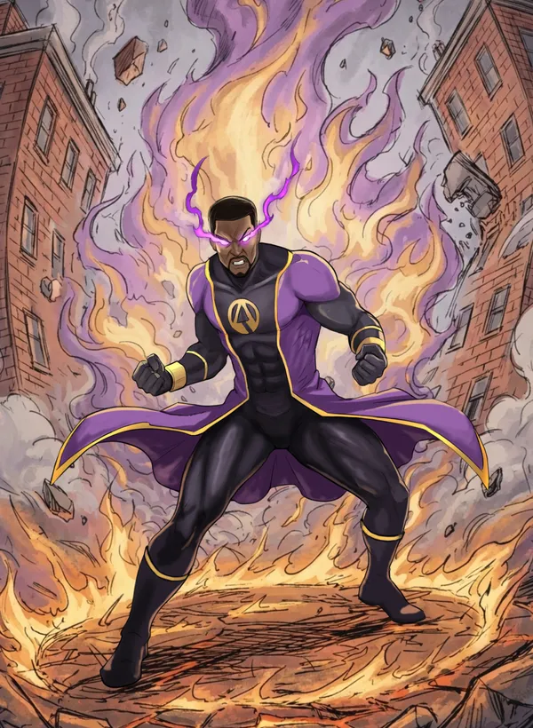 Apex on a burning street