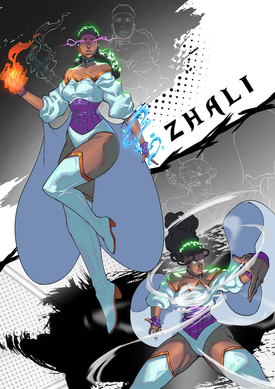 Zhali — fire in one hand, water in the other